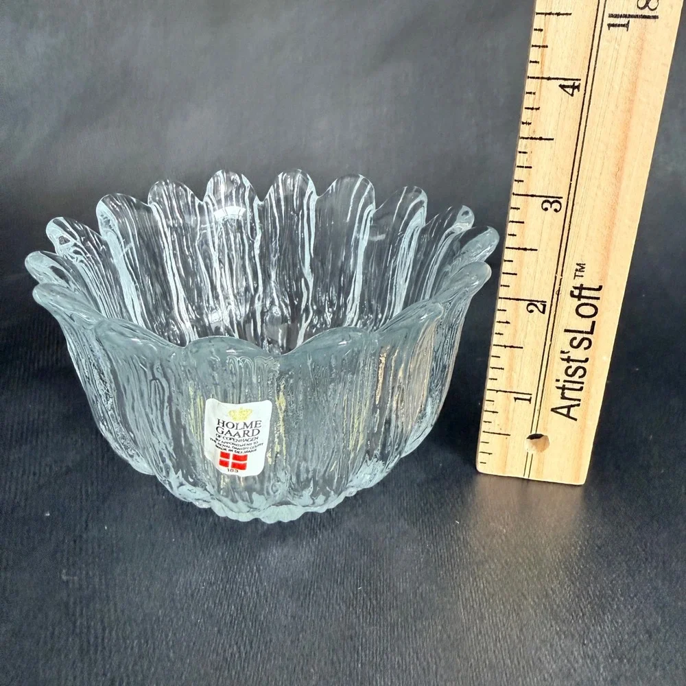 Holmegaard Copenhagen Crystal‎ Textured Glass Votive Candle Holder Denmark